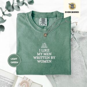 Light Green Men Written By Women Embroidered T-Shirt