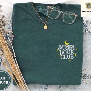 Blue Spruce Midnight Book Club Embroidered T-Shirt