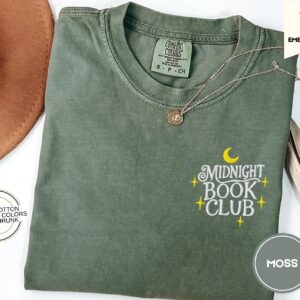 Moss Midnight Book Club Embroidered T-Shirt
