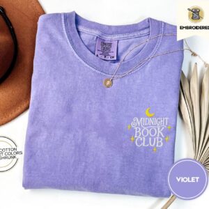 Violet Midnight Book Club Embroidered T-Shirt