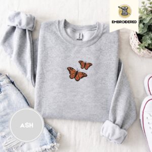 Ash Monarch Butterfly Duo Embroidered Sweatshirt