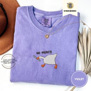 Violet No Mercy Goose Embroidered T-Shirt