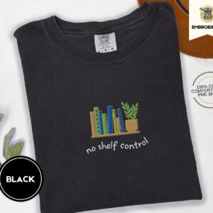 Black No Shelf Control Embroidered T-Shirt