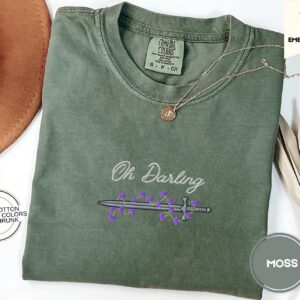Moss Oh Darling Sword Embroidered T-Shirt