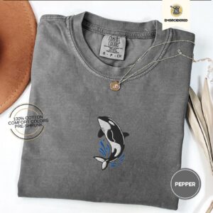 Pepper Orca Splash Embroidered T-Shirt