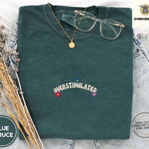 Blue Spruce Overstimulated Floral Embroidered T-Shirt