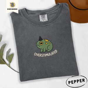 Pepper Overstimulated Frog Embroidered T-Shirt