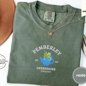 Moss Pemberley Floral Teapot Embroidered T-Shirt