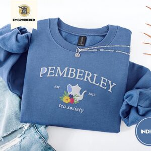 Indigo Blue Pemberley Tea Society Embroidered Sweatshirt