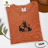 Yam Playful Cat Trio Embroidered T-Shirt