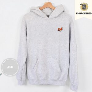 Ash Playful Foxes Embroidered Hoodie
