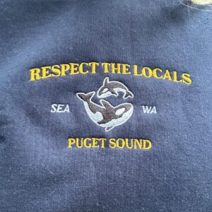 Navy Puget Sound Orcas Embroidered Sweatshirt