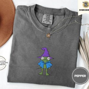 Pepper Purple Hat Frog Embroidered T-Shirt