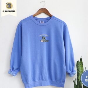 Flo Blue Raccoon With Heart Mug Embroidered T-Shirt