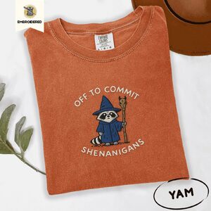 Yam Raccoon Wizard Embroidered T-Shirt
