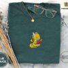 Blue Spruce Reading Dragon Embroidered T-Shirt