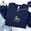 Navy Reading Worm Embroidered Sweatshirt