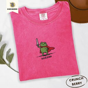 Crunchberry Red Cape Frog Knight Embroidered T-Shirt