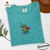 Seafoam Red Cape Frog Knight Embroidered T-Shirt