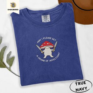 True Navy Red Toadstool With Two Knives Embroidered T-Shirt