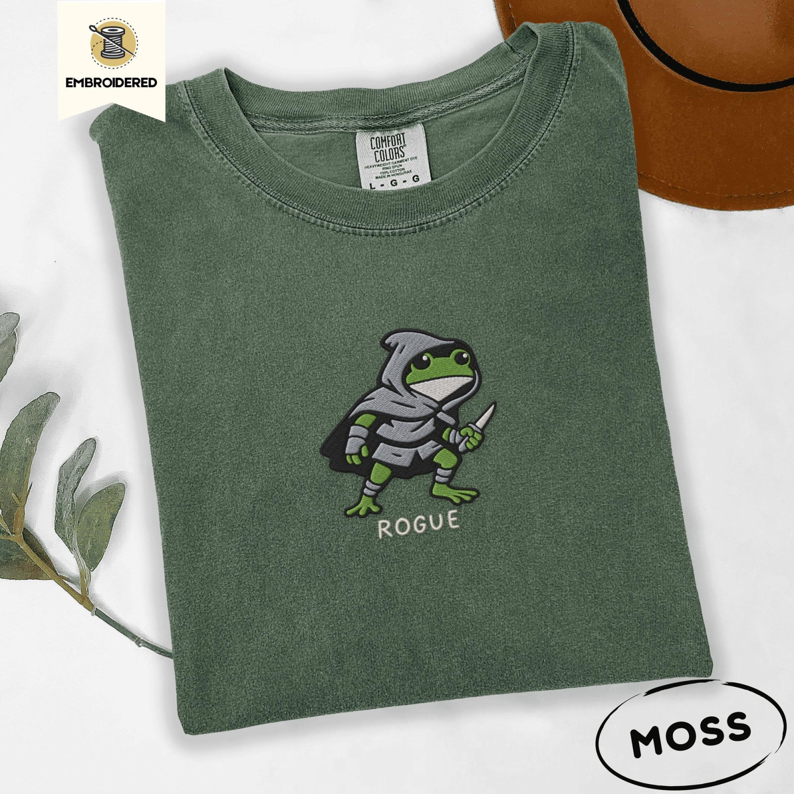 Moss Rogue Frog Embroidered T-Shirt