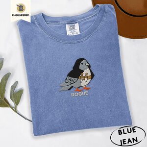 Blue Jean Rogue Pigeon Embroidered T-Shirt