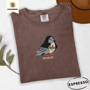 Espresso Rogue Pigeon Embroidered T-Shirt
