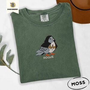Moss Rogue Pigeon Embroidered T-Shirt