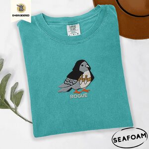 Seafoam Rogue Pigeon Embroidered T-Shirt