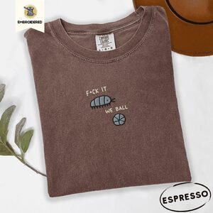 Espresso Roly Poly We Ball Embroidered T-Shirt