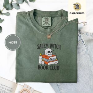 Moss Salem Witch Book Club Embroidered T-Shirt