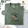 Moss Salem Witch Book Coven Embroidered T-Shirt