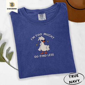True Navy Sassy Goose Embroidered T-Shirt