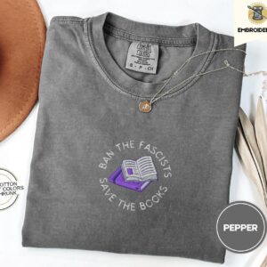 Pepper Save the Books Embroidered T-Shirt