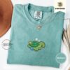 Seafoam Sea Turtle and Fish Embroidered T-Shirt