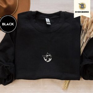 Black Seattle Orca Embroidered Sweatshirt