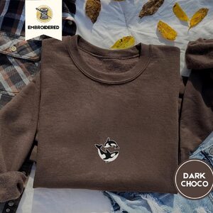 Dark Chocolate Seattle Orca Embroidered Sweatshirt