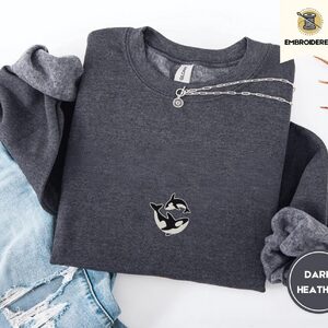 Dark Heather Seattle Orca Embroidered Sweatshirt