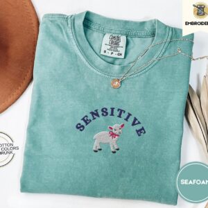 Seafoam Sensitive Lamb Embroidered T-Shirt