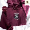 Maroon Slightly Unhinged Raccoon Embroidered Hoodie