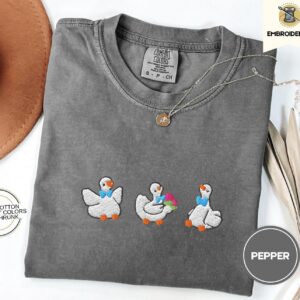 Pepper Spring Geese Trio Embroidered T-Shirt
