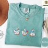 Seafoam Spring Geese Trio Embroidered T-Shirt