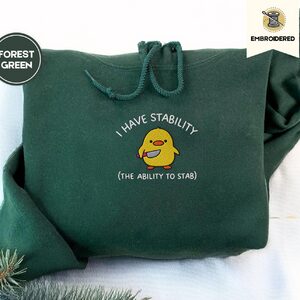 Forest Green Stability Duck Embroidered Hoodie