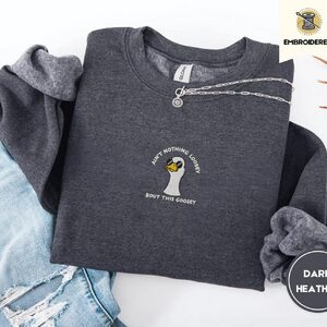 Dark Heather Sunglasses Goose Embroidered Sweatshirt