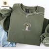 Military Green Sunglasses Goose Embroidered Sweatshirt