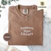 Espresso Support Your Library Embroidered T-Shirt