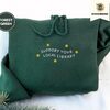 Forest Green Support Your Local Library Embroidered Hoodie
