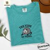 Seafoam The Vibe Is Feral Possum Embroidered T-Shirt