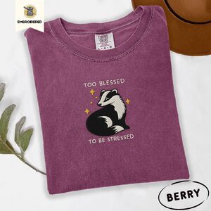 Berry Too Blessed Badger Embroidered T-Shirt