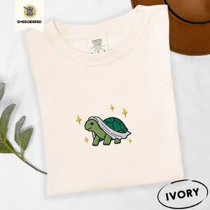 Ivory Turtle Bride Embroidered T-Shirt
